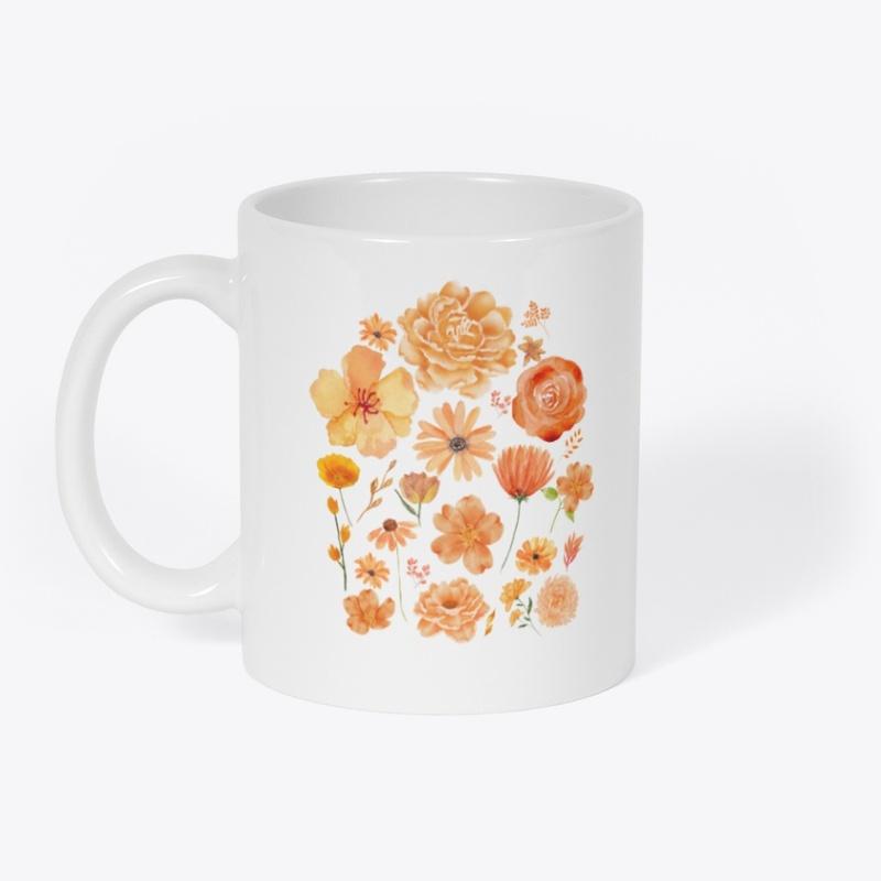 Orange Flower Print 