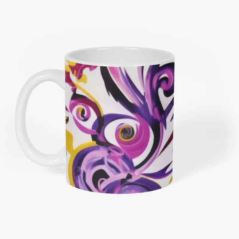 Pretty Purple Yellow Acrylic Swirl Print