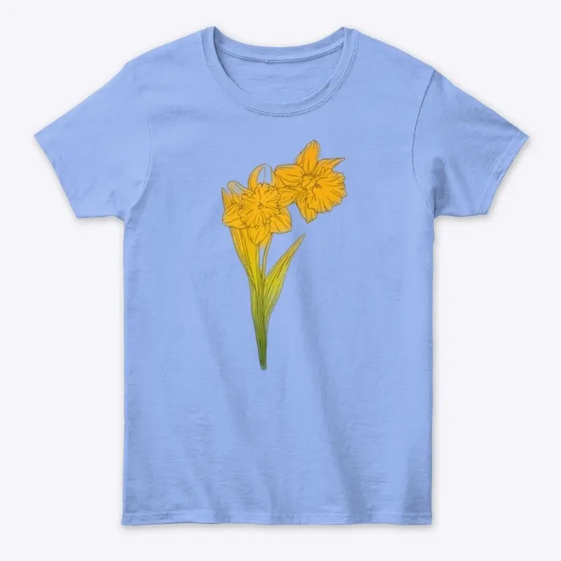 Minimalist Daffodils T-shirt Women